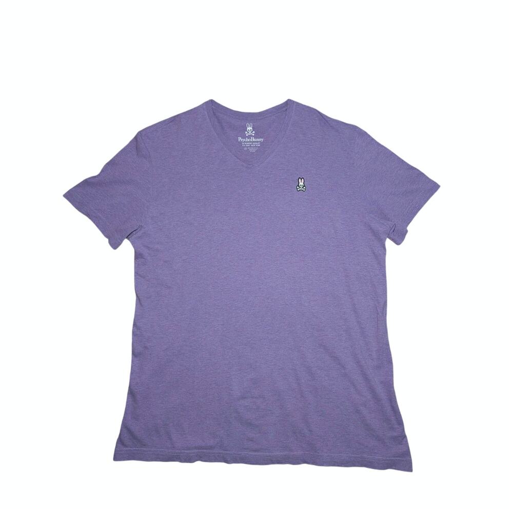 Psycho Bunny Men Purple V-Neck Tee Size 7 / XL